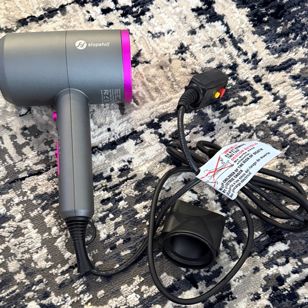 Gray and Pink Hair Dryer